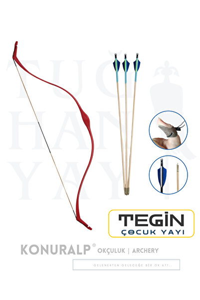 Genel Markalar Geleneksel Okçuluk Başlangıç Genç Ok Yay Seti Kırmızı (3 Ok+ Z...