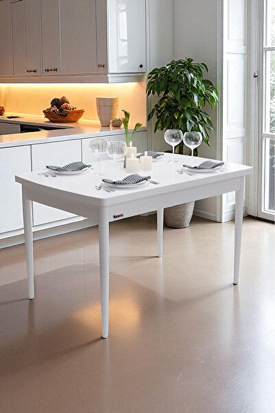 fursimo Bellante Açılır Yemek Masası – MDF Beyaz, 80 x 132 cm