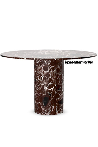 adomarmarblehandmadeandluxury Vişne Mermer Yemek Masası, Rosso Levanto Mermer...