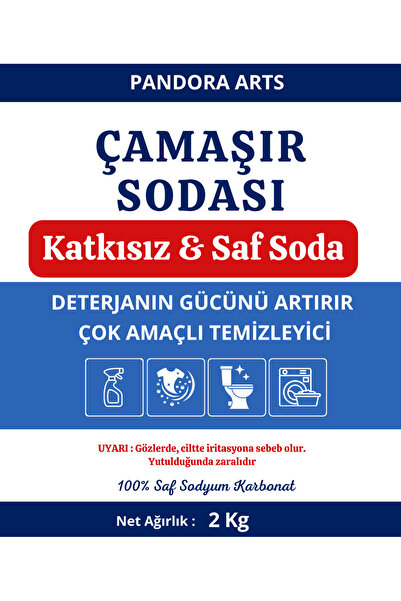 Pandora Arts Çamaşır Sodası Sodyum Karbonat Eco 2 Kg Çamaşır Deterjanı Ağartıcı Katkısı Kireç Önleyici