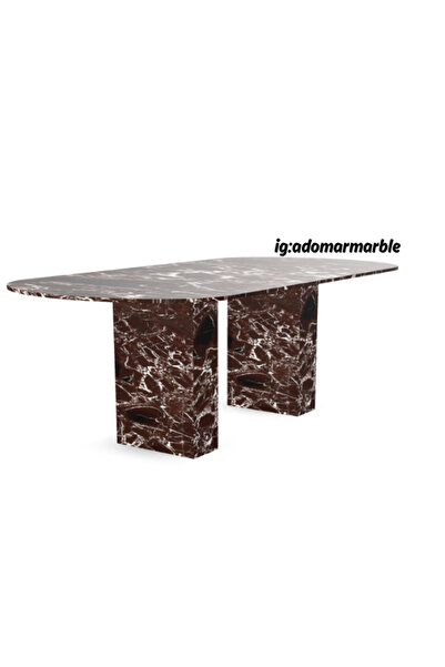 adomarmarblehandmadeandluxury Vişne Mermer Yemek Masası, Rosso Levanto Mermer...