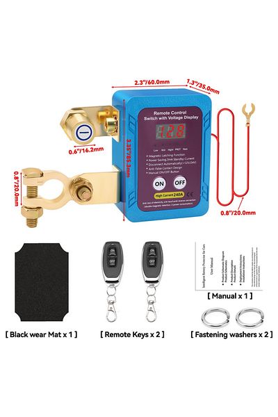 Choice Display 12V/24V 240A Wireless Dual Remote Battery Disconnect Relay Master Kill Cut-Off Switch for A