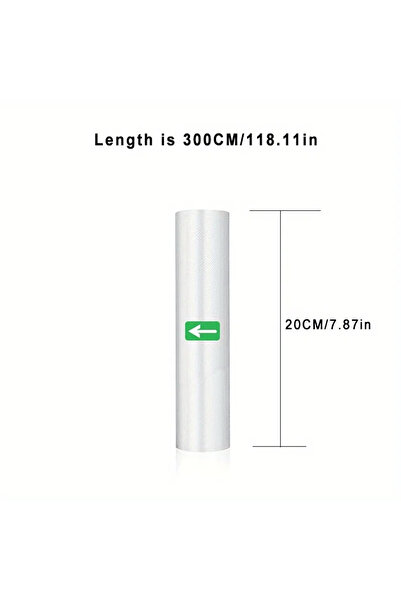 Choice4 أكياس مفرغة من الهواء خالية من مادة BPA، مقاس 20 سم، لفة واحدة، بعرض مختلف، مثالية لتلبية جميع احتياجاتك الغذائية.