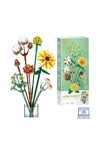 Loz 🌼 Loz Eternal Flowers Yapı Seti – Ayçiçeği, Ortanca, Zambak ve Şakayık i...