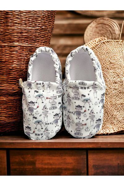 Kokopatik ,Non-Slip Sole,Organic Cotton Home Nursery Booties Pirate Robots Organic Cotton Nursery-Home Booties
