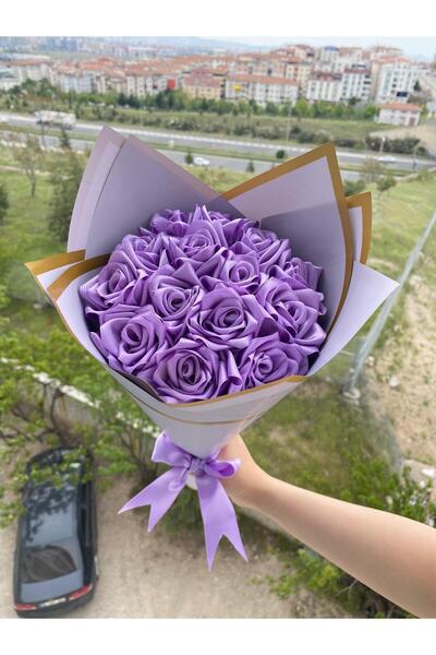 Yıldızköşesi Senden Önce Senden Sonra Çiçek Buketi Solmayan Yapay Gül Buketi Sevgiliye (NOT YAZILIR) 14 Adet