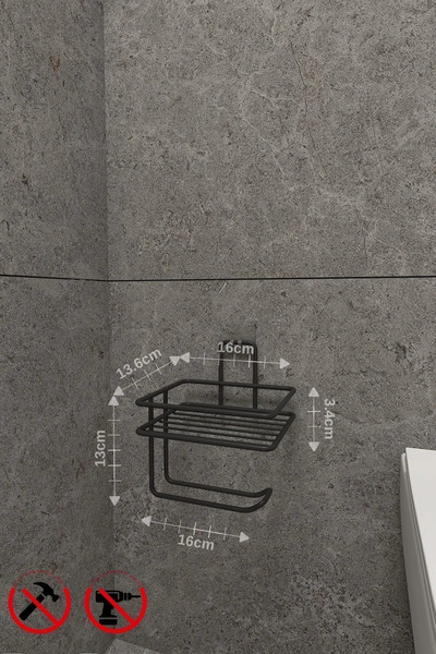 yodis Güçlü Yapışkanlı Yedek Raflı Tuvalet Kağıdı Askılığı Banyo Düzenleyici Tuvalet Kağıtlığı