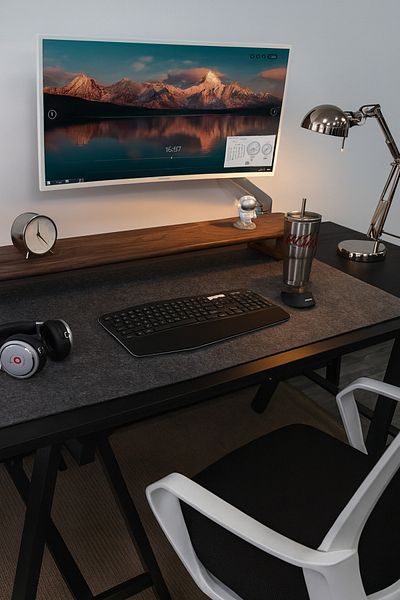 YUNUSOĞLU HOME Felt Work Desk Organization and Gaming Mouse Pad Desk Top Organizer 40X90
