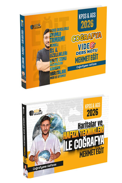 Eğit Akademi 2026 Kpss Ags Haritalar Ve Hafıza Teknikleri Ile Coğrafya Ders Notu 2 Li Set Mehmet Eğit Akademi