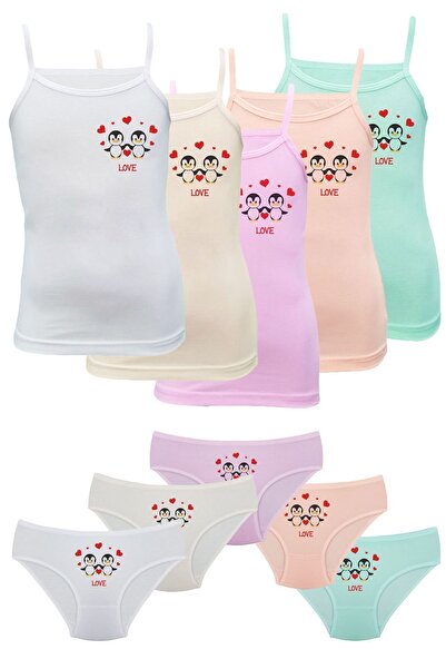 Onurel Set cu bretele cu frânghie colorate pentru fete din Lycra imprimat pin...