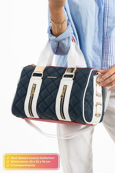 Just Polo Original Women's Cylinder Sports Model Quilted Large Volume Cross Strap Large Size Stylish Shoulder Bag