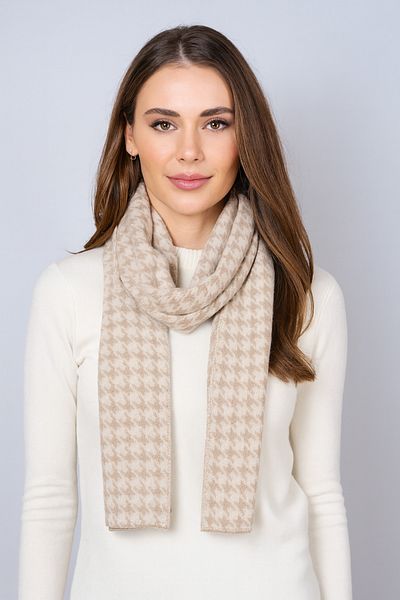 Sebir Moda Houndstooth Patterned Knitwear Scarf