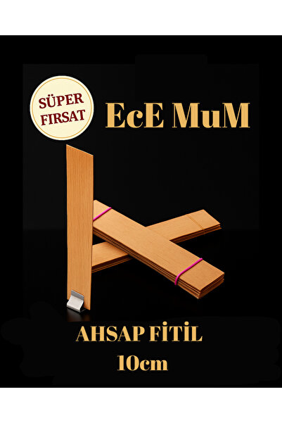 MUM 10 Adet Metal Çıtçıtlı Ahşap Fitili – Doğal Soya Wax ve Parafin Mumlar İç...