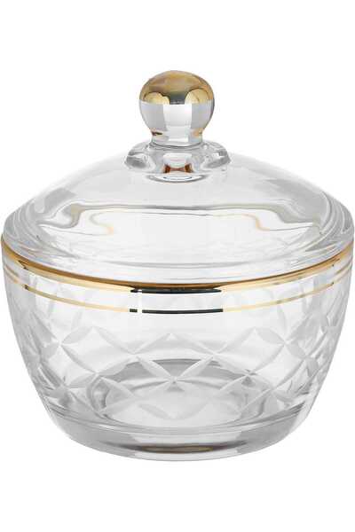 Alsaif Gallery Al Saif Gallery Max glass beads, patterned, with saucers, 12 pieces - clear