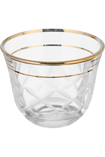 Alsaif Gallery Al Saif Gallery Max glass beads, patterned, with saucers, 12 pieces - clear