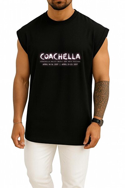 Bahriyeli Collection Oversized Logo 2017 Coachella Valley Music Tricou sport ...