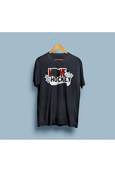 Generic Brand supradimensionat Love Hockey Design Unisex tricou
