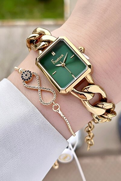 Freelook Hediye Paketli 5 ATM Kadın Kol Saati ve Hediye Sonsuzluk Bileklik