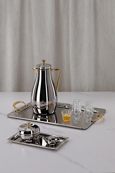 aljahwari ترمس أسيل مفرد 1.0 لتر استيل لونين نيكل