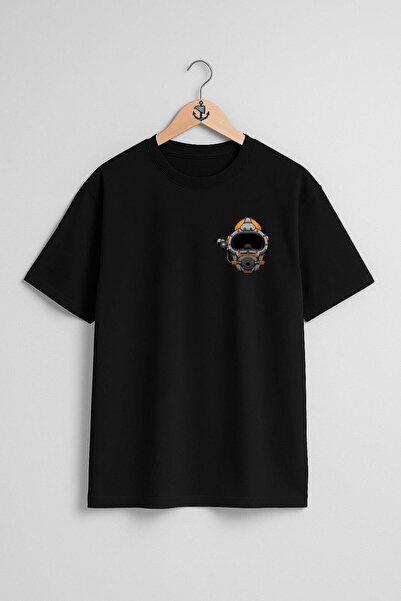 Bahriyeli Collection Oversize Diving Helmet - Unisex T-Shirt with Diving Helm...