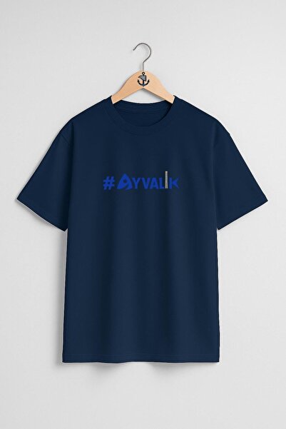 Bahriyeli Collection Oversize Balıkesir Ayvalık Unisex T-Shirt with Text Ches...