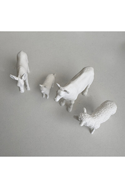 Köseoğlu Çiftlik Hayvanları Boyama Serisi 1 - Plastik Oyuncak Boyama Seti - Inek, Eşek, Koyun, Kedi