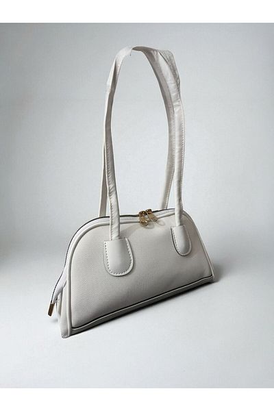 CELESTIAL COLLECTION Veny White Baguette Gold Zipper Bag (En 25 - Boy 14 - Aski 20)