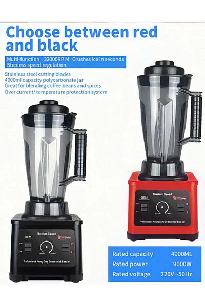 Silver Crest Heavy Duty High Speed Power 4 L Jar 8000 W/9000 W Blender Silver Crest 2 in 1