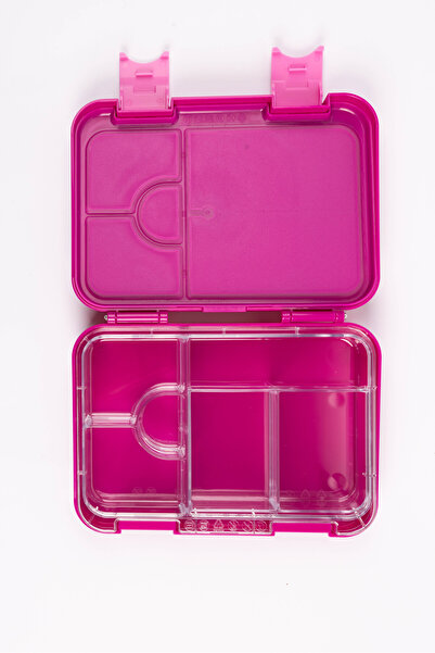 Cocobee صندوق غداء بينتو، 6 أقسام قابلة للتعديل - وردي غامق