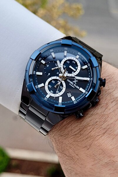 Daniel Klein Rakamları Silver Kadranı Lacivert Kordonu Siyah Renk Fonksiyonla...