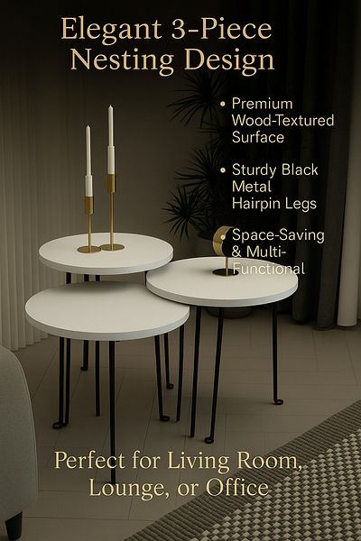 TrentonGCC طقم طاولة خدمة تركي | قطر ٣٨ سم | تصميم عصري بأرجل معدنية أنيقة