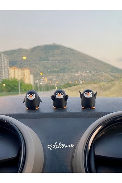esdekorium 3 Maymun Minik Penguin Family - زينة توربيدو السيارة - ملحق توربيدو - ملحقات السيارات