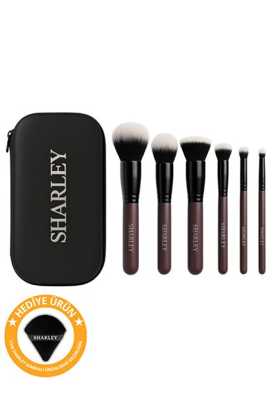 Sharley 6 Professional Makeup Brushes Set with Bag |   Professional Makeup Brush Set - 8684981985901