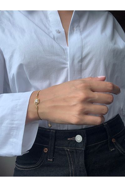 Ressia Square Baguette Stone Elevator Bracelet