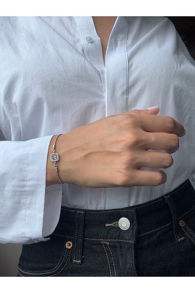 Ressia Square Baguette Stone Elevator Bracelet