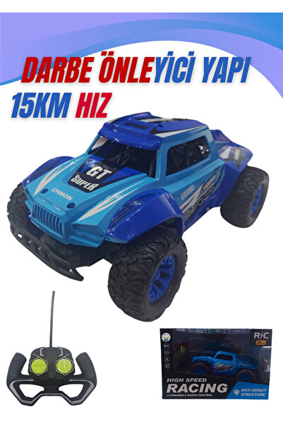 Boratila Toys Uzaktan kumandalı off-road şarjlı 15km hızlı MAVİ arazi aracı