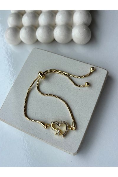 Ressia Zircon Stone Elevator Adjustable Heart Bracelet