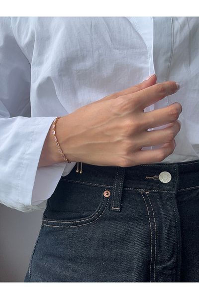 Ressia Pink Trapezoidal Stone Elevator Bracelet