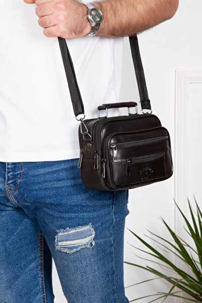 Newish Polo Erkek Hakiki Kuzu Derisi Çelik Kasalı El Ve Omuz Çantası Günlük S...