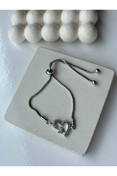 Ressia Zircon Stone Elevator Adjustable Heart Bracelet