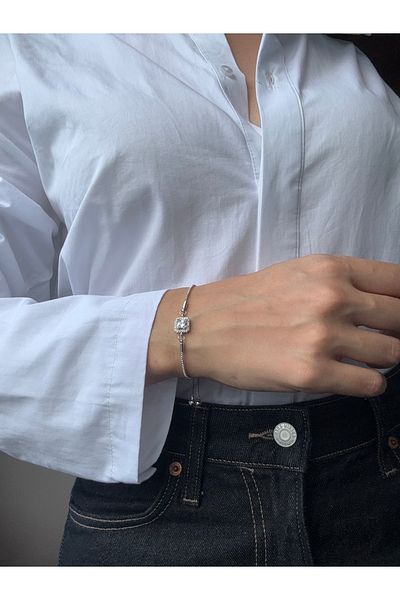 Ressia Square Zircon Stone Elevator Bracelet