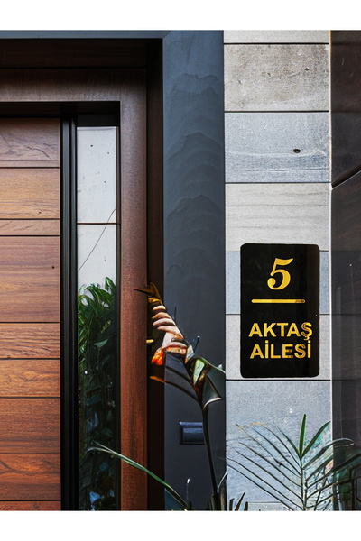 GİZEM SHOP Kişiye Özel Kapı İsimliği & Daire Numarası Aynalı Tasarım Şık, Kalıcı, Anlamlı Yeni Ev Hediyesi