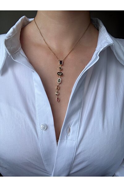 Ressia Y قلادة ملونة من الحجر