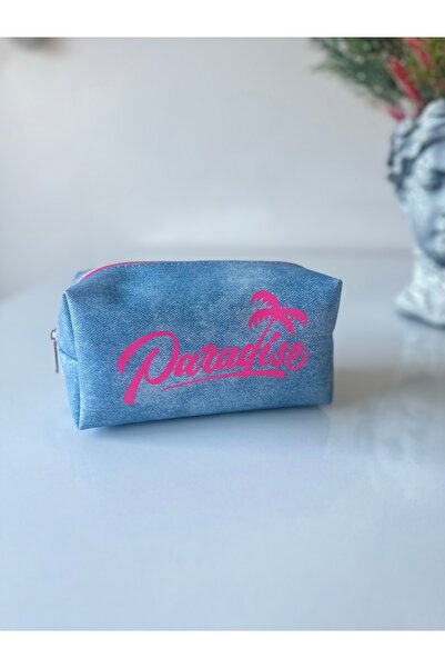 Makyaj Çantası Kot Desenli