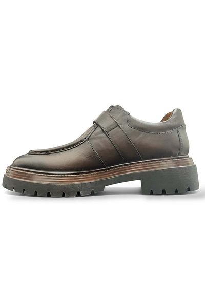 LUCIANO BELLINI Men's Leather Casual Shoes C22518 - Brown - 40