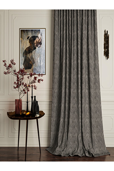 OnyxHome Madrid Linen Beard Background Curtain Gray
