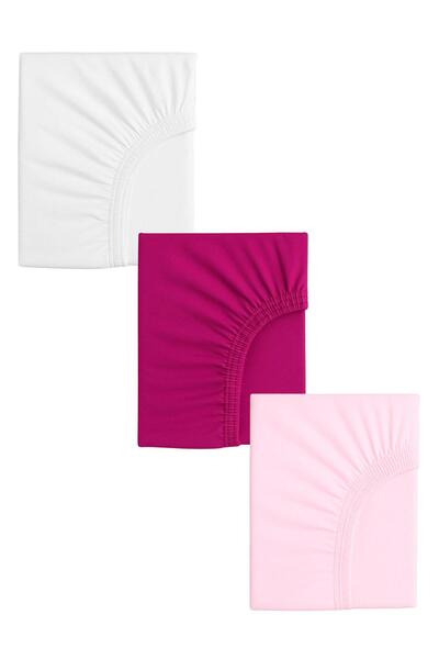 COTENCONCEPT 3 Adet 50 x 90 x 10 cm Anne Yanı Lastikli Penye Kumaş Bebek Çarşafı