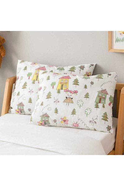 Bebek Özel 2 Pieces 100% Cotton Baby Pillow Case - 35x45 Sweet Drawings