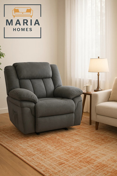 MARIA HOMES كرسي استرخاء يدوي باللون الرمادي الفاخر