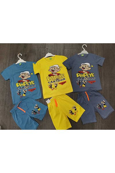 Neefy 2025 Summer New Season 3 Sets 6 Pieces Printed First Quality Combed Cotton Sleeved Set